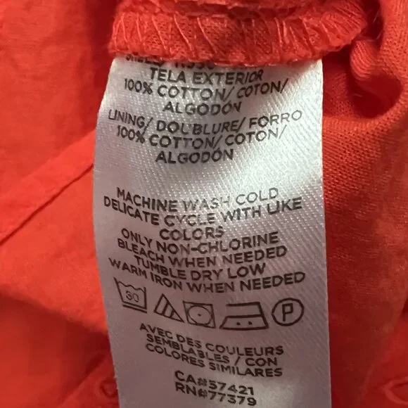 Ann Taylor Women’s Red Ruffle Scoop Neck Eyelet Size Medium Ruffle Casual - Picture 5 of 7